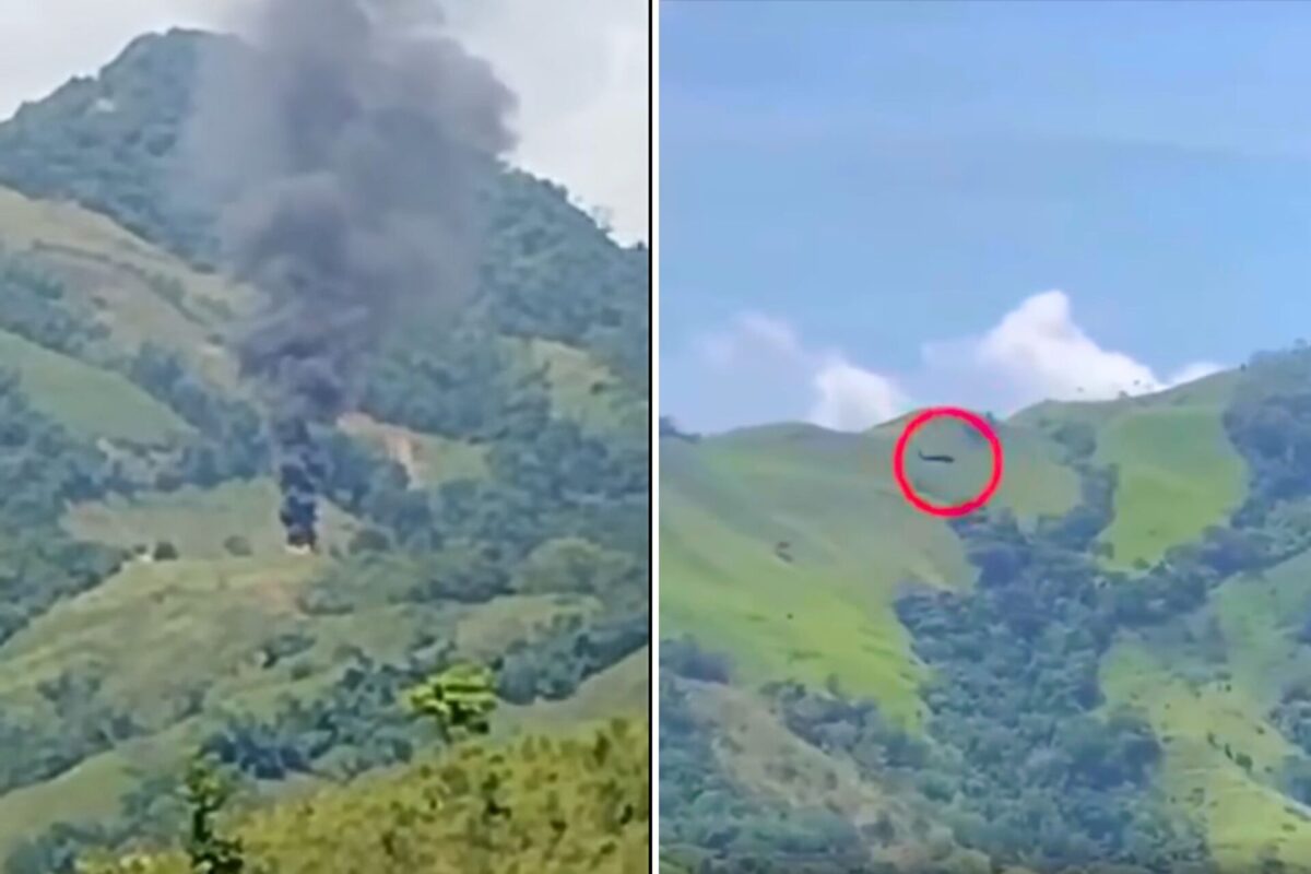 Black Hawk of Colombian Natl police downed by dronw