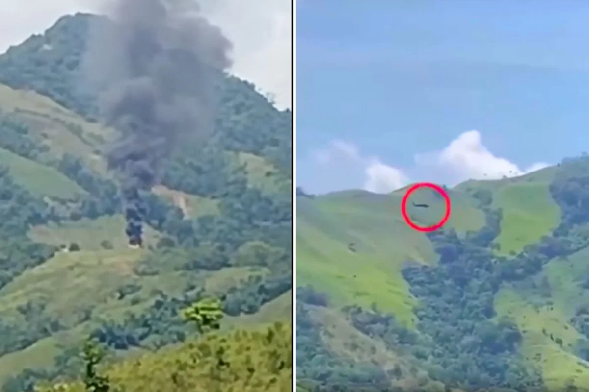 Black Hawk of Colombian Natl police downed by dronw Black Hawk of Colombian Natl police downed by dronw