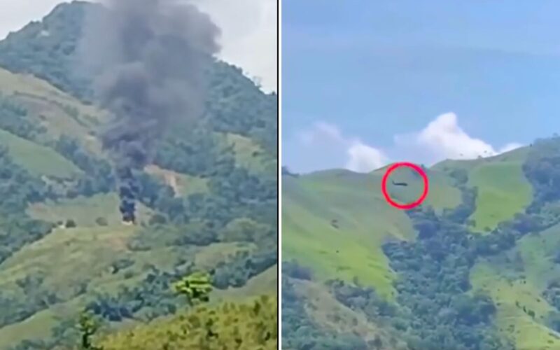 Black Hawk of Colombian Natl police downed by dronw
