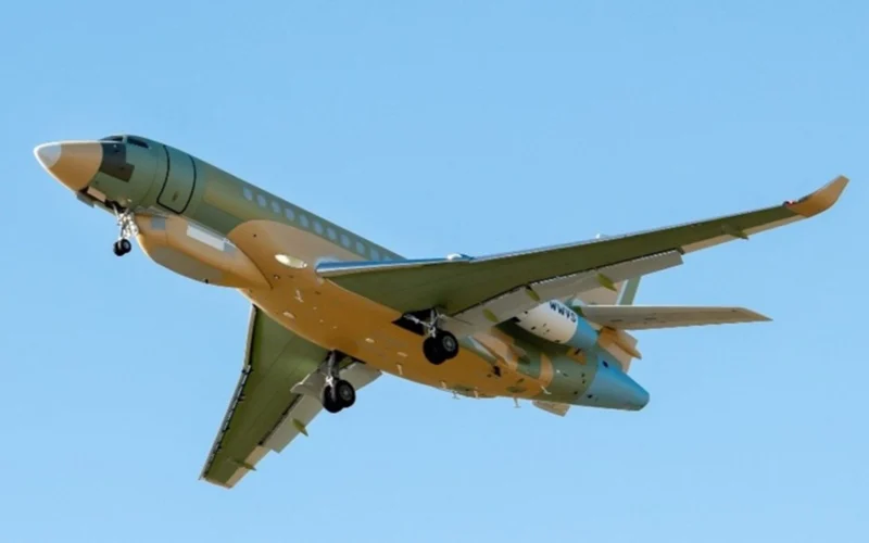 Frances Falcon 8X based Archange intelligence aircraft performs maiden flight