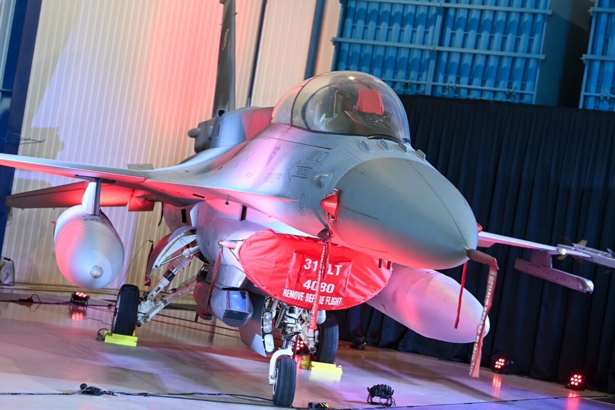 Polish F 16 fighter during modernization program announcement