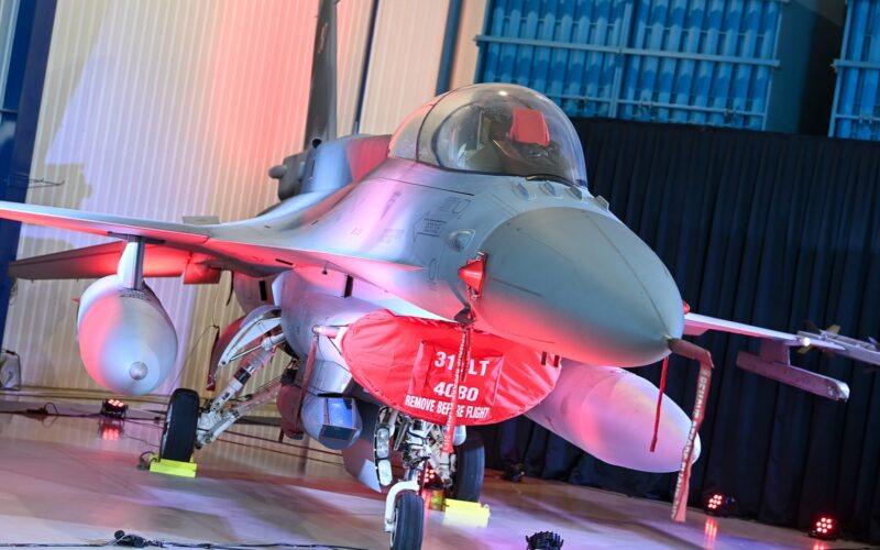 Polish F 16 fighter during modernization program announcement