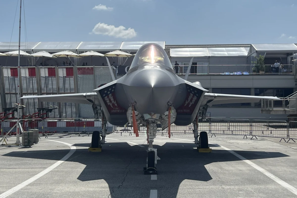 USAF Lockheed Martin F 35 fighter jet at Paris Air Show 2025 USAF Lockheed Martin F 35 fighter jet at Paris Air Show 2025