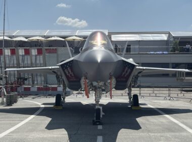 USAF Lockheed Martin F-35 fighter jet at Paris Air Show 2025