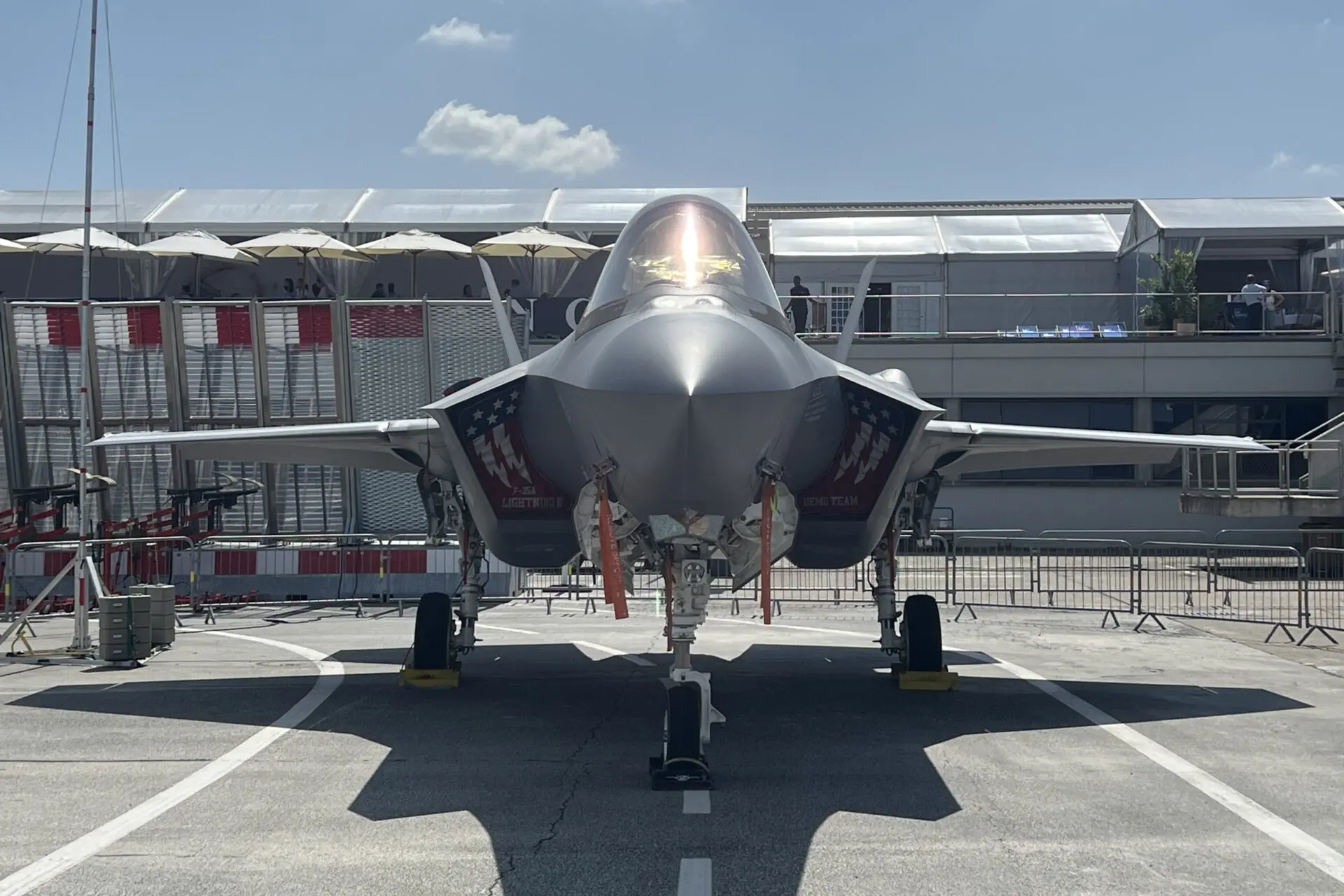 USAF Lockheed Martin F 35 fighter jet at Paris Air Show 2025