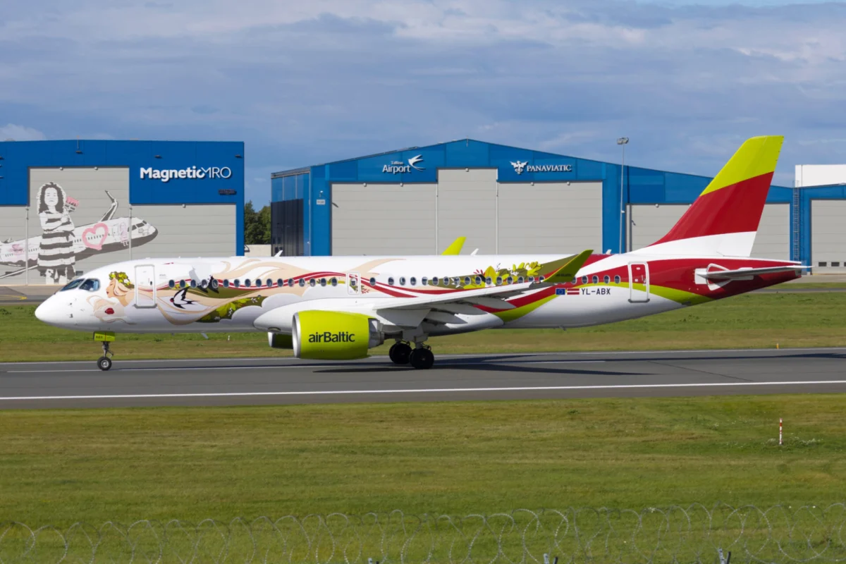 airBaltic Airbus A220 300 wearing special Baltic Heritage livery airBaltic Airbus A220 300 wearing special Baltic Heritage livery