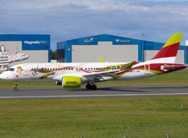 airBaltic Airbus A220-300 wearing special "Baltic Heritage" livery
