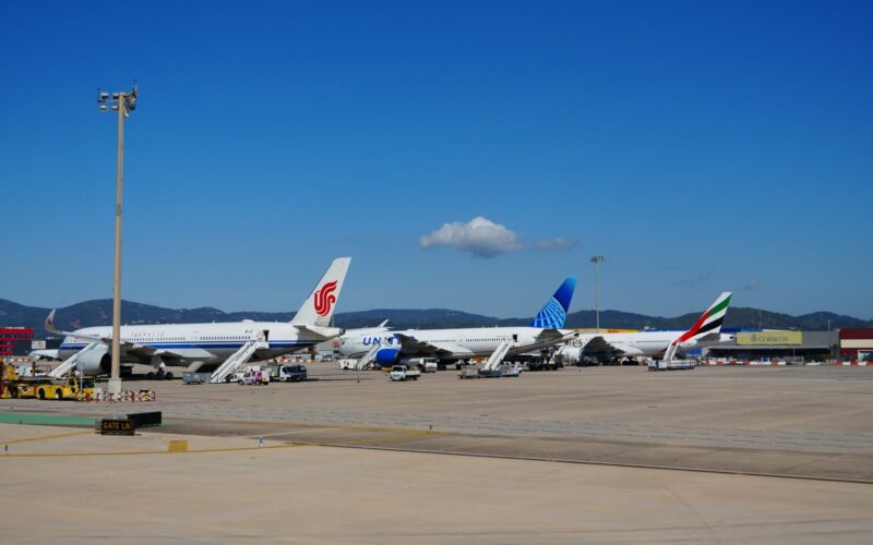 International Airlines Parked at Airport