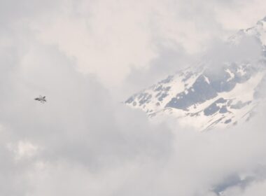 F-35 fighter jet flying in Switzerland