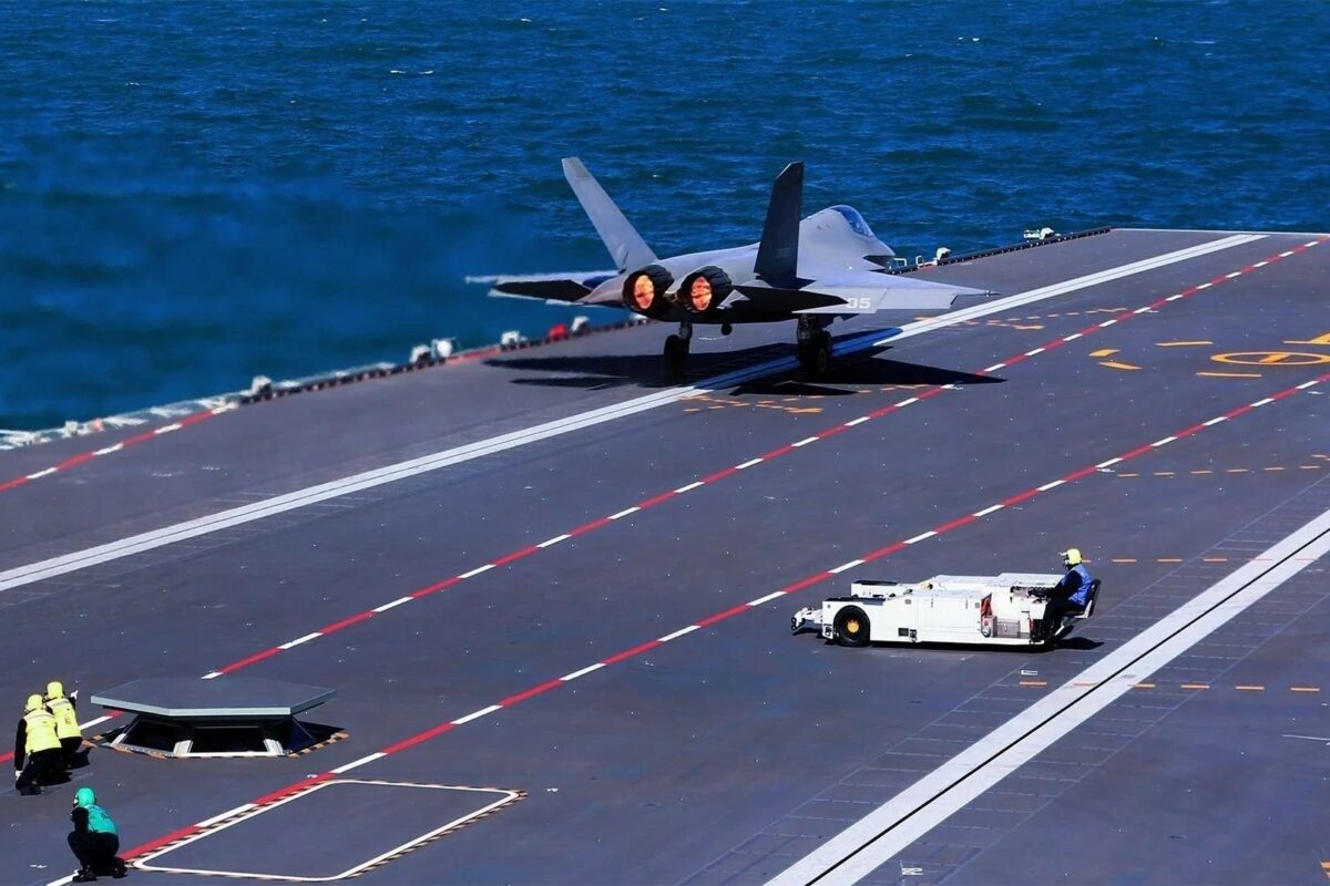 First catapult launch from Fujian aircraft carrier