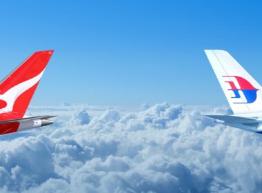 Malaysia Airlines and Qantas tails