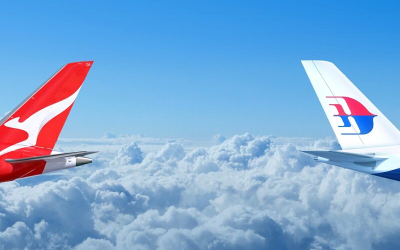 Malaysia Airlines and Qantas tails