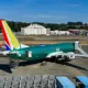 Partially painted Southwest 737 MAX at Boeing production plant