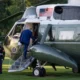 US President Donald Trump Marine One helicopter