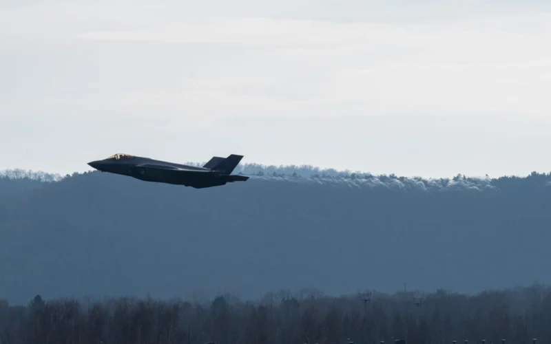 An F 35A Lightning II assigned to the Royal Netherlands Air Force takes off during exercise Spartan Lightning at Ramstein Air Base Germany