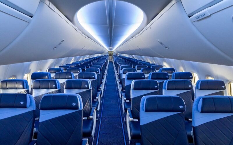 Southwest showcases elevated aircraft cabin design.