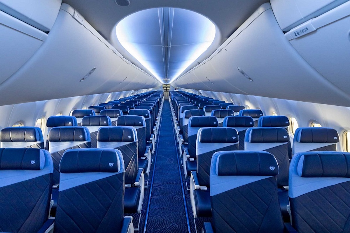 Southwest showcases elevated aircraft cabin design.