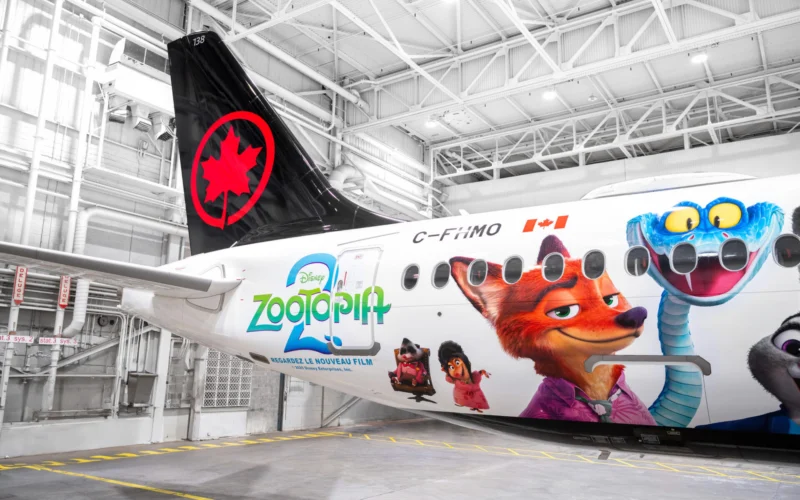 Air Canadas new Disney Zootopia 2 themed livery on its Airbus A220 aircraft