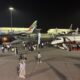 Aircraft at night at Dubai Airshow 2025