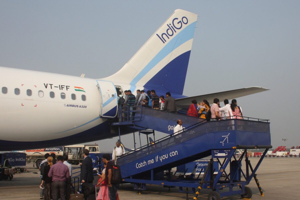 Boarding on airplane of the indian Airline IndiGo Boarding on airplane of the indian Airline IndiGo