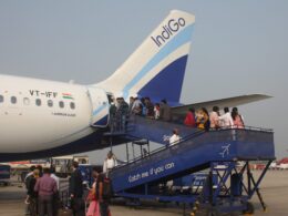 Boarding on airplane of the indian Airline IndiGo