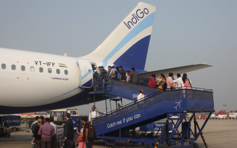 Boarding on airplane of the indian Airline IndiGo Boarding on airplane of the indian Airline IndiGo