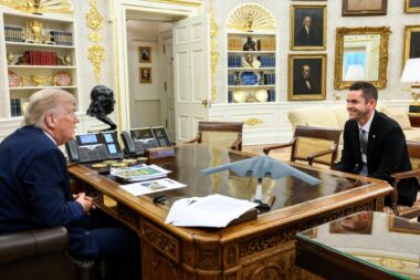 Donald Trump with the new NASA Administrator Jared Isaacman