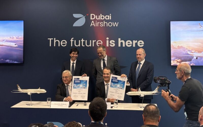 Etihad Airways orders 16 Airbus aircraft marking Airbuss first commercial deal on the second day of the Dubai Airshow 2025