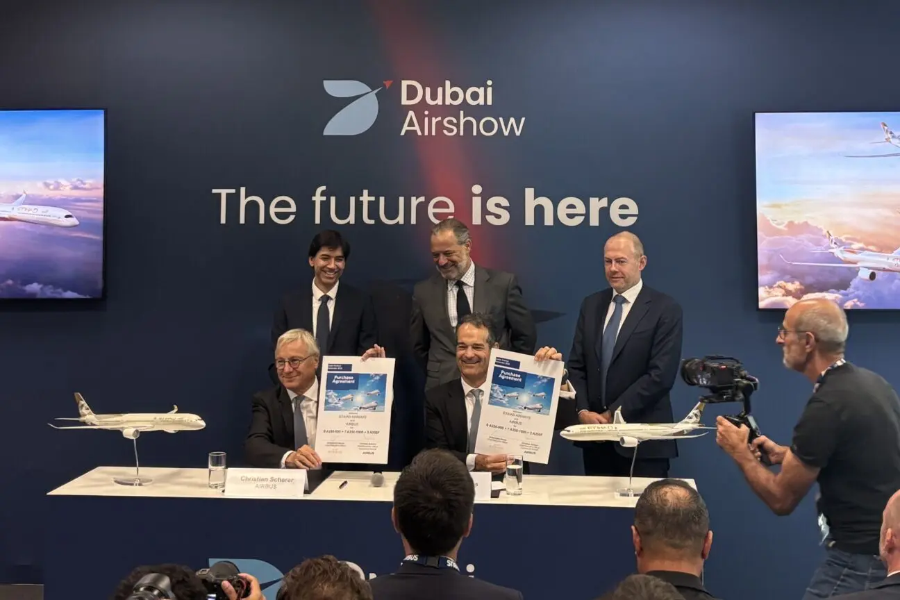 Etihad Airways orders 16 Airbus aircraft marking Airbuss first commercial deal on the second day of the Dubai Airshow 2025