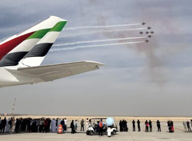 Flight display at Dubai Airshow 2025