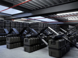 Helsing HX 2 loitering munition in storage