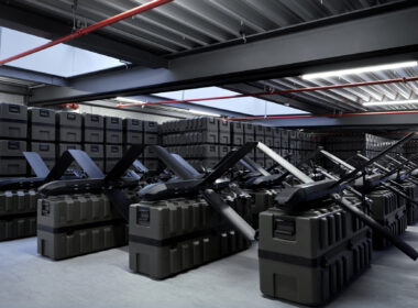 Helsing HX-2 loitering munition in storage