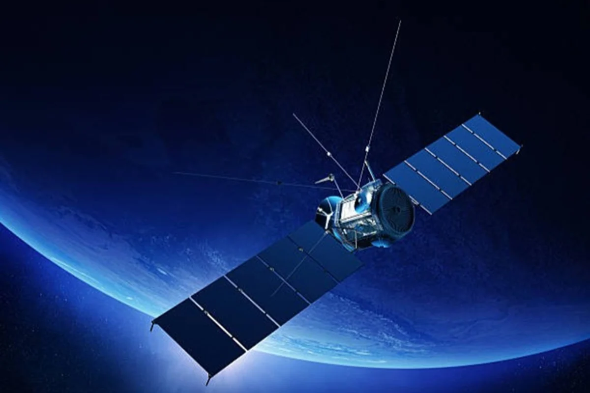 Render of a communication satellite