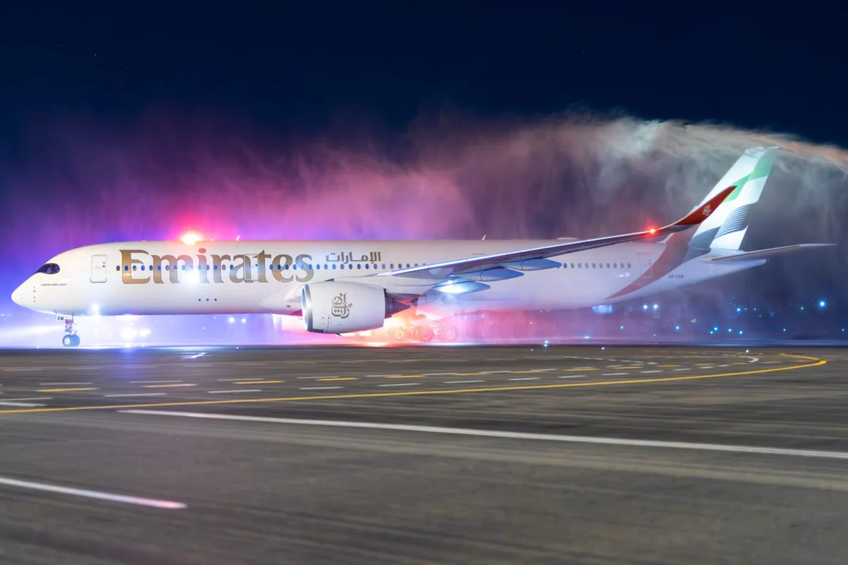 Emirates A350 in Adelaide Emirates A350 in Adelaide