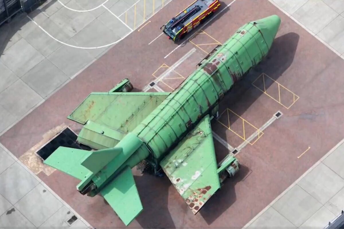 Heathrow Airport green firefighter training rig