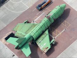 Heathrow Airport green firefighter training rig