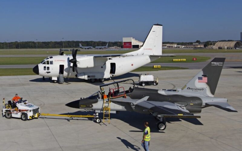 Aircraft during the Leonardo Aircraft M 346 demonstration tour across the United States