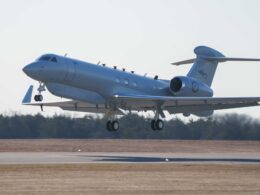 Australias first MC 55A Peregrine aircraft departs the United States for RAAF Base Edinburgh