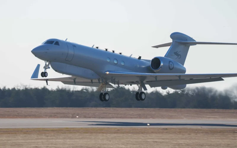 Australias first MC 55A Peregrine aircraft departs the United States for RAAF Base Edinburgh