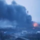 CHP Station TEC 5 in Kyiv burning after missile strike