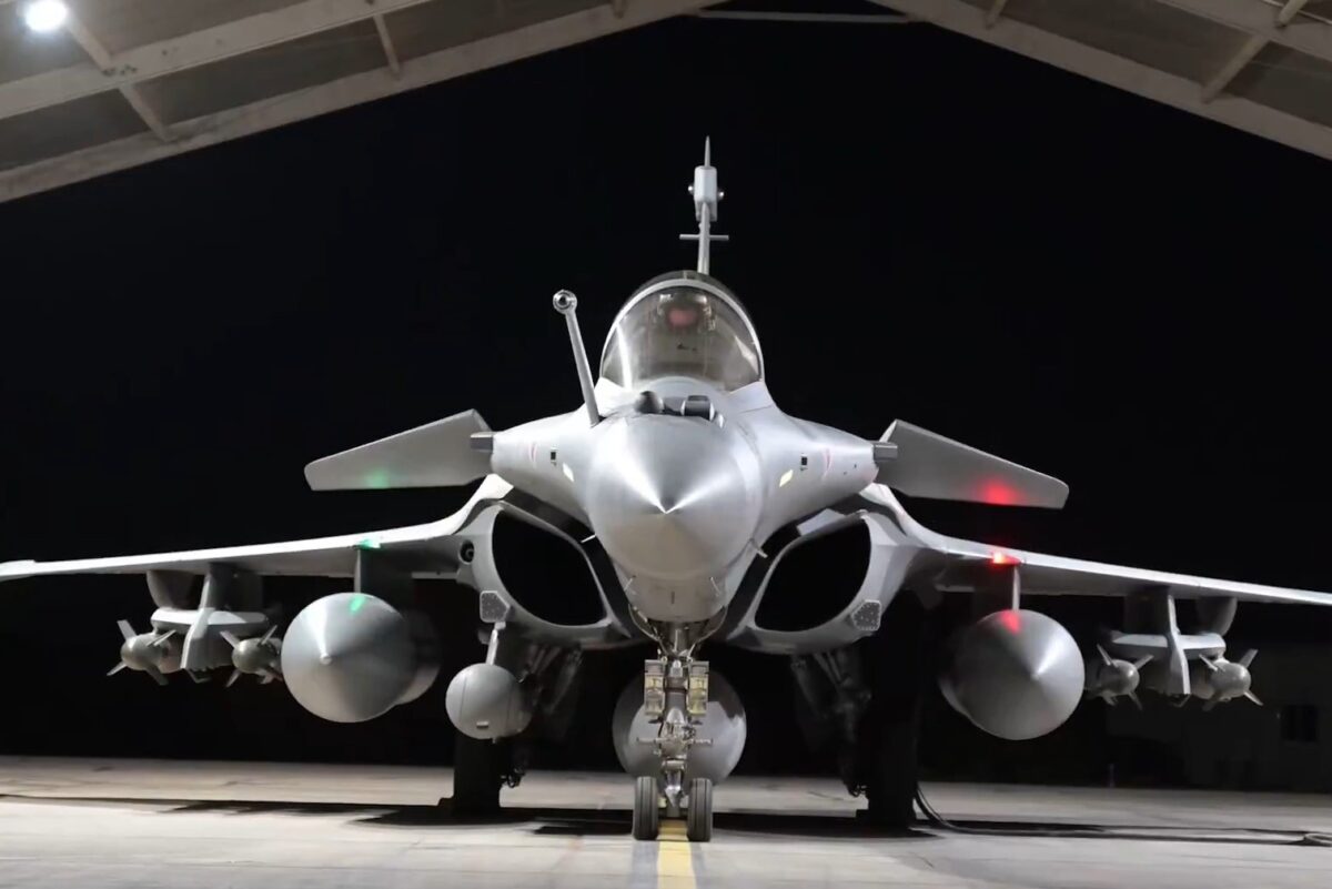 French Air and Space Force Rafale preparing to strike an ISIS position in Syria
