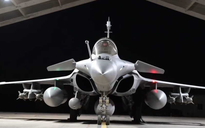 French Air and Space Force Rafale preparing to strike an ISIS position in Syria