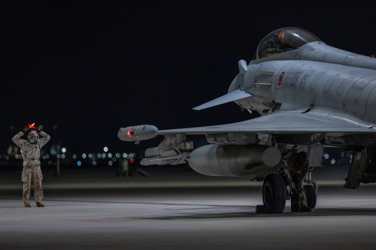 Italian Eurofighter Typhoon jet at Spears of Victory 2026