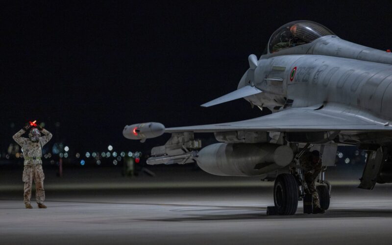 Italian Eurofighter Typhoon jet at Spears of Victory 2026