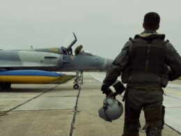 Ukrainian pilot walking towards Mirage 2000 fighter jet
