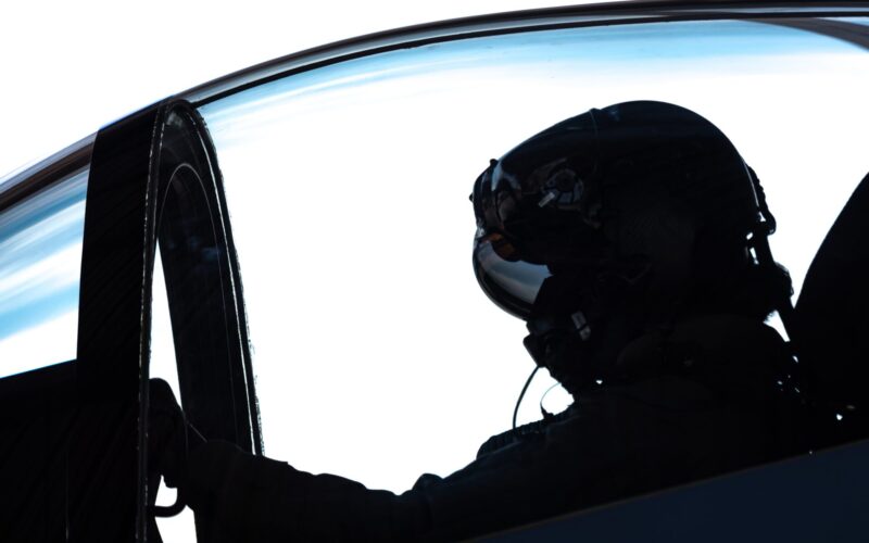 US Air Force F 35 pilot preparing for takeoff US Air Force F 35 pilot preparing for takeoff