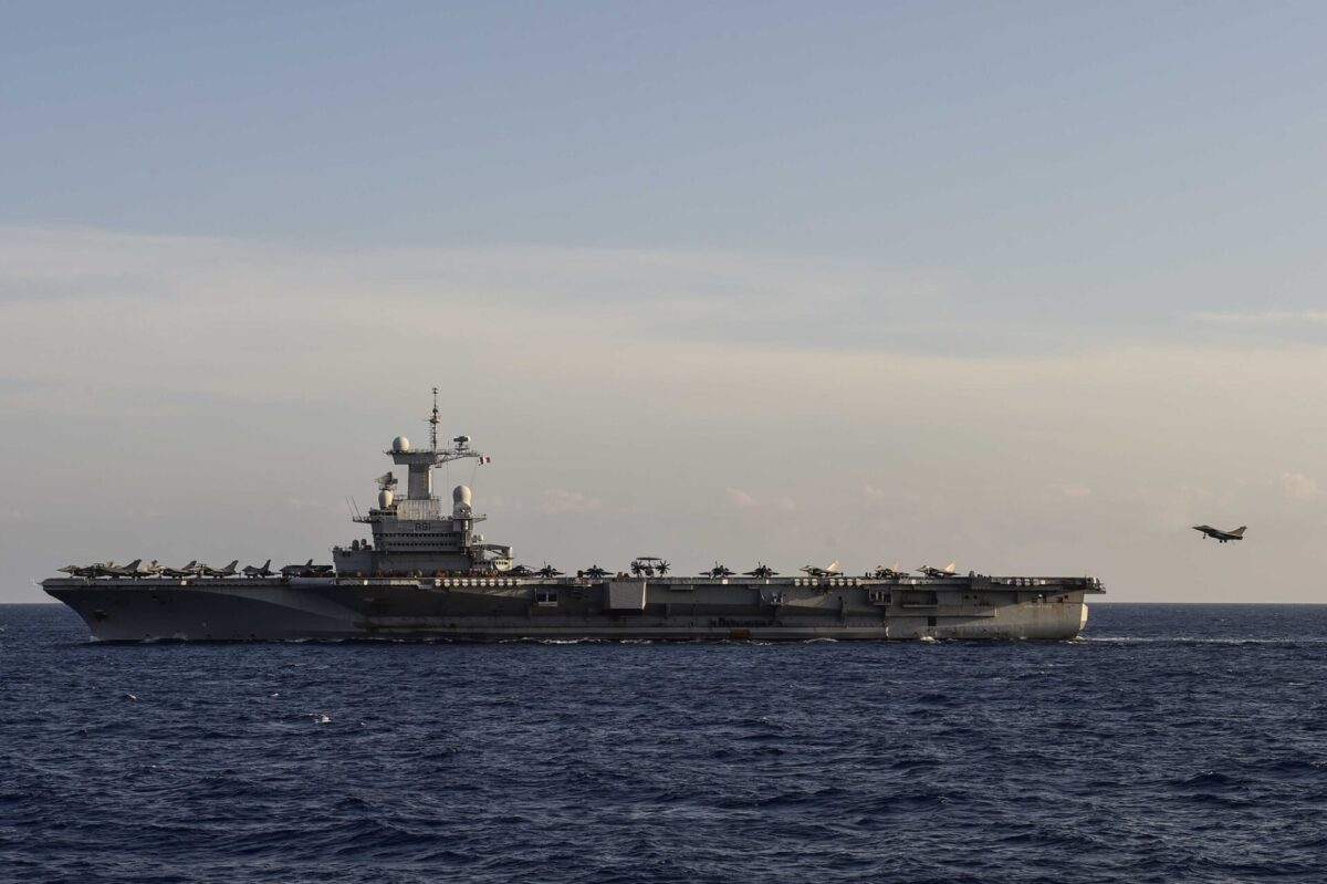 A French Navy Rafale Marine landing aboard the Charles de Gaulle aircraft carrier A French Navy Rafale Marine landing aboard the Charles de Gaulle aircraft carrier
