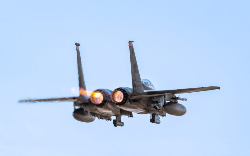 A US Air Force F 15E Strike Eagle aircraft in Kuwait