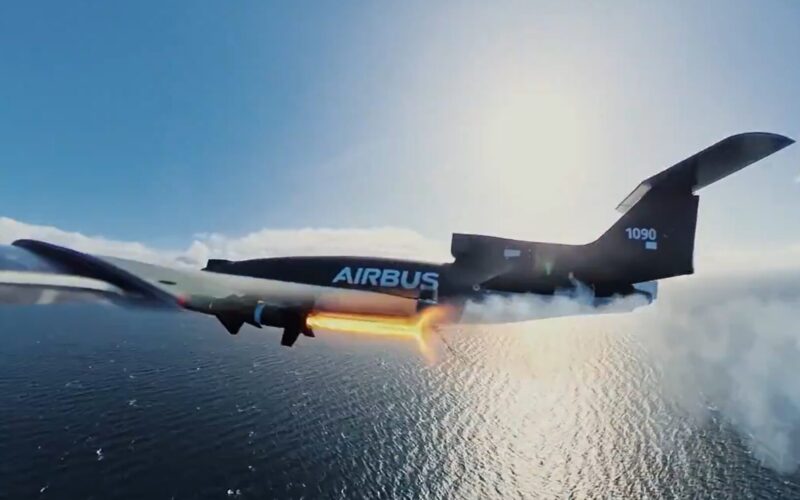 Airbus Bird of Prey releases Mark I missile during demo flight