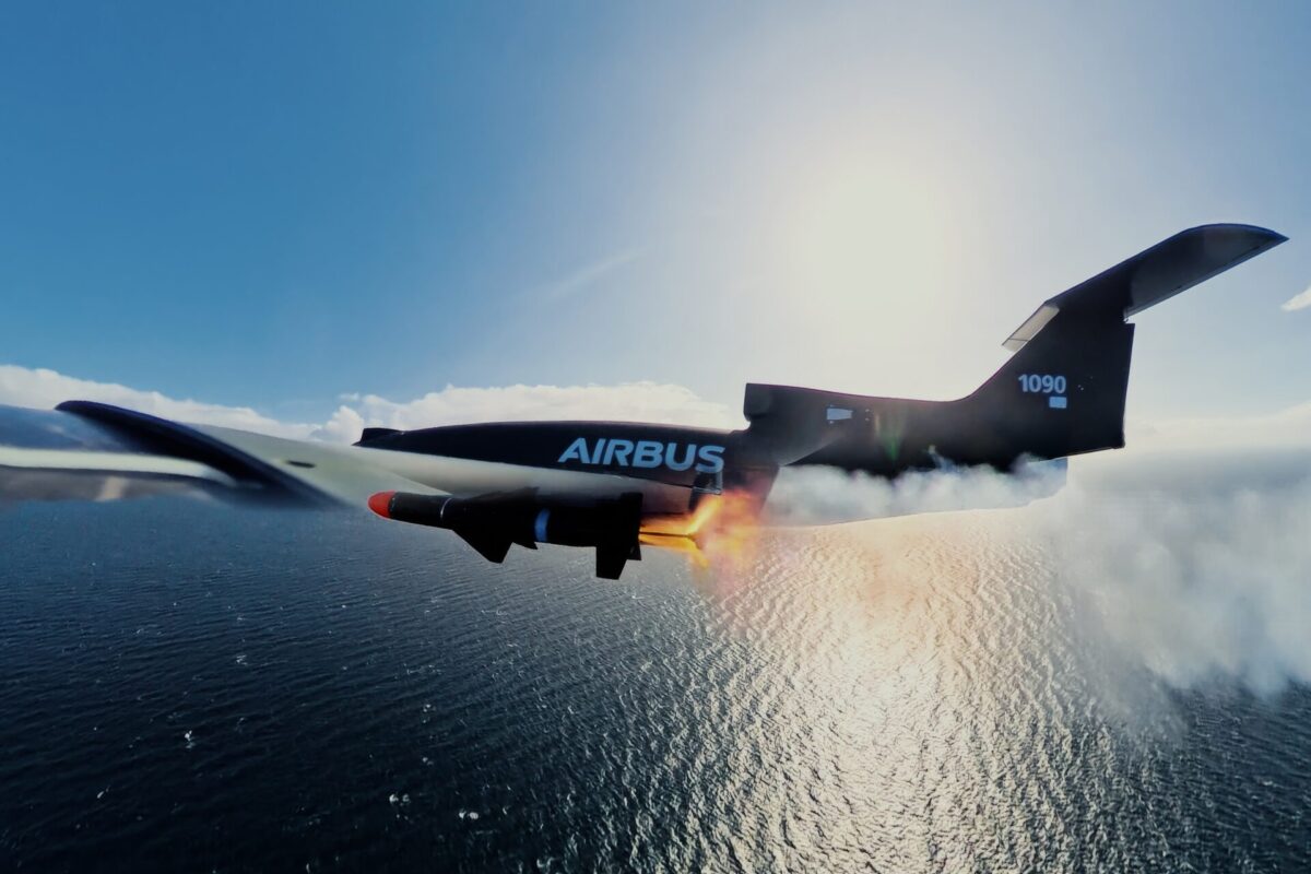 Airbus Bird of Prey releases Mark I missile during demo flight